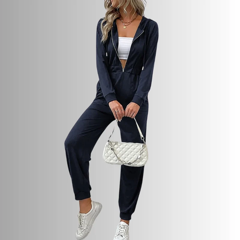 Combinaison femme manches longues zippée