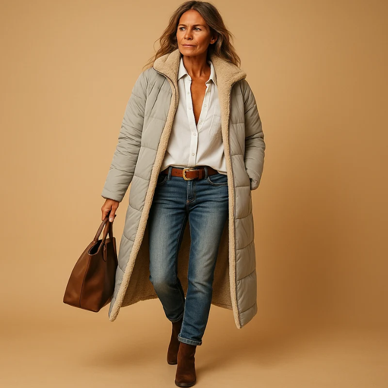 Manteau à Manches Longues avec Coupe Moderne et Col à Revers
