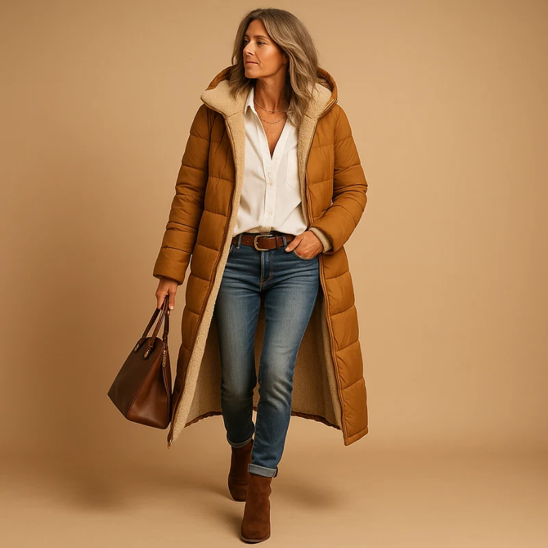 Manteau à Manches Longues avec Coupe Moderne et Col à Revers