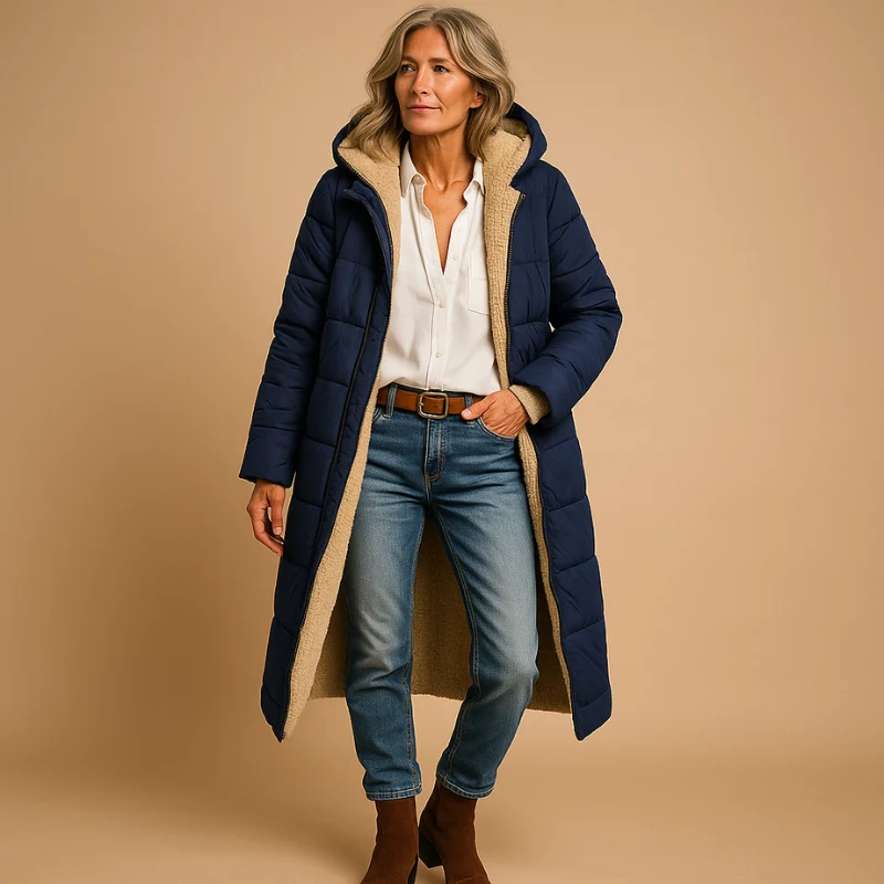 Manteau à Manches Longues avec Coupe Moderne et Col à Revers