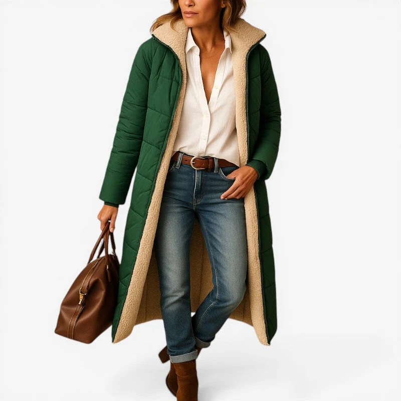 Manteau à Manches Longues avec Coupe Moderne et Col à Revers