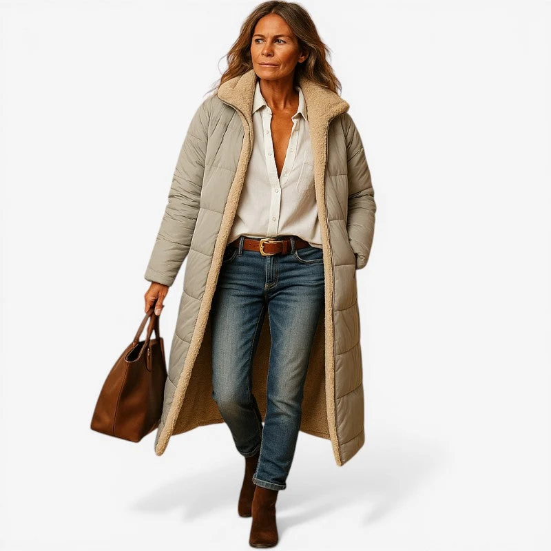 Manteau à Manches Longues avec Coupe Moderne et Col à Revers