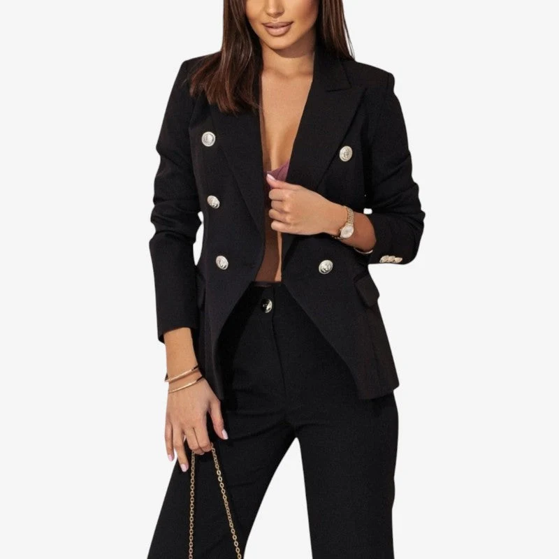 Ensemble tailleur femme blazer structuré + pantalon large