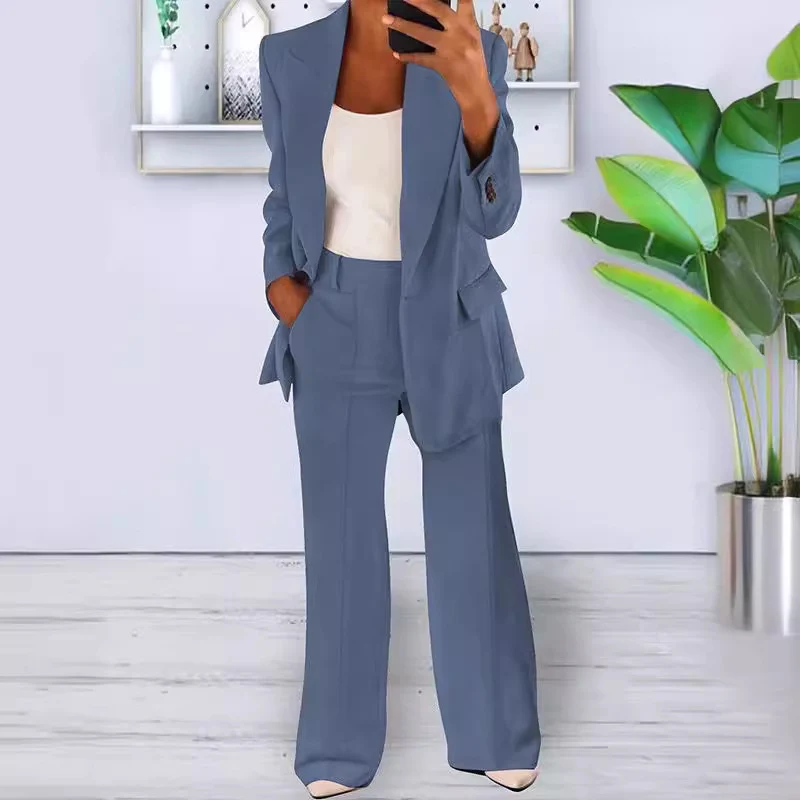 Ensemble tailleur femme blazer 1 bouton + pantalon