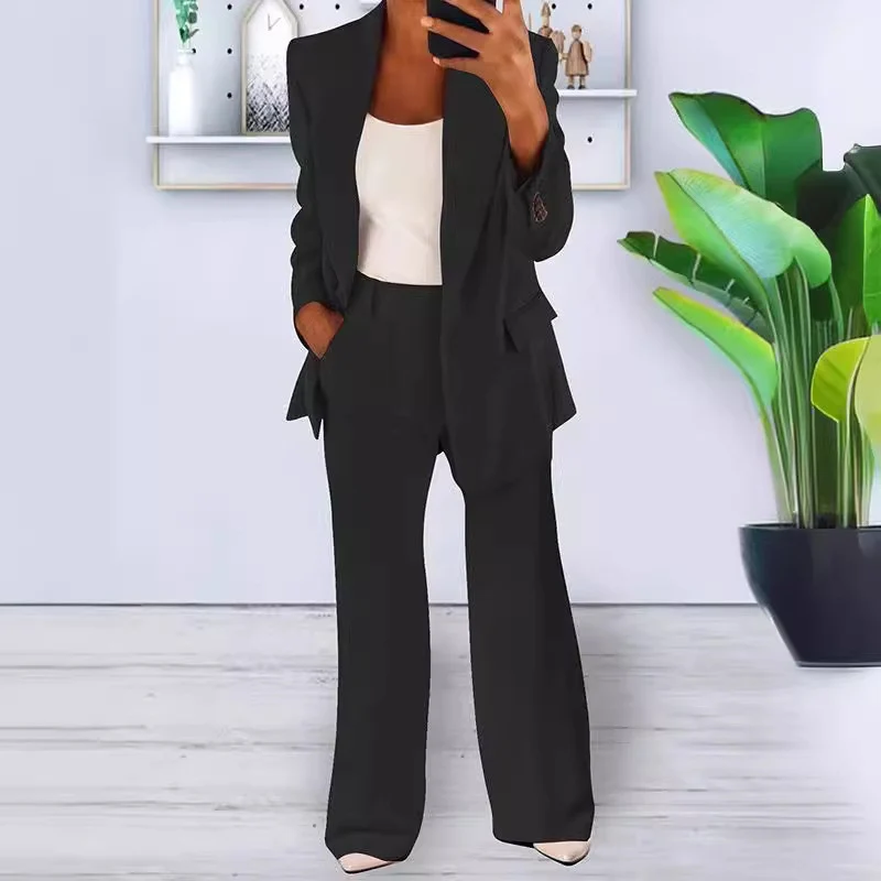 Ensemble tailleur femme blazer 1 bouton + pantalon