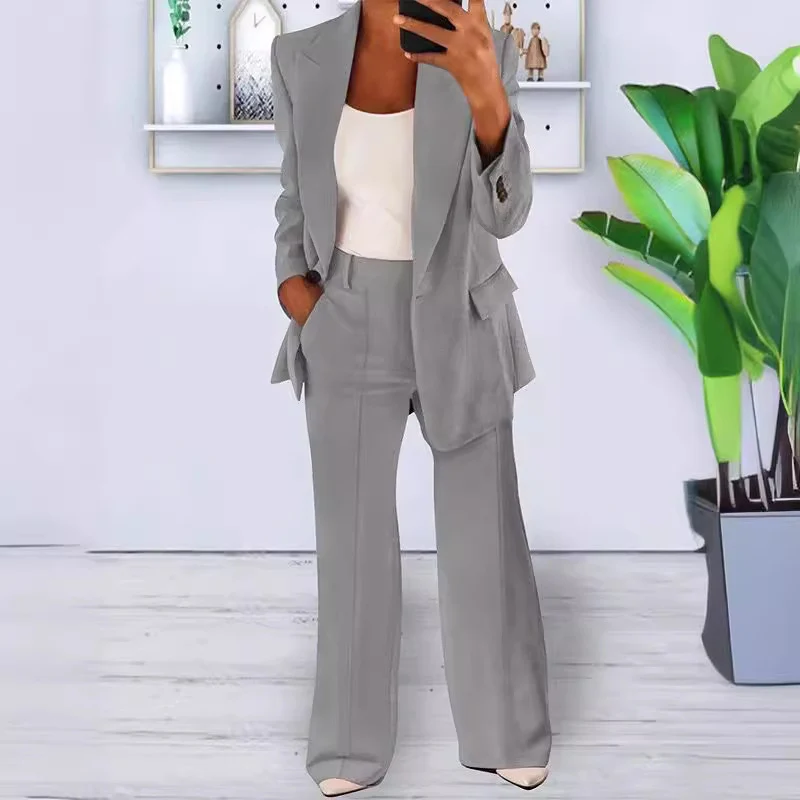 Ensemble tailleur femme blazer 1 bouton + pantalon