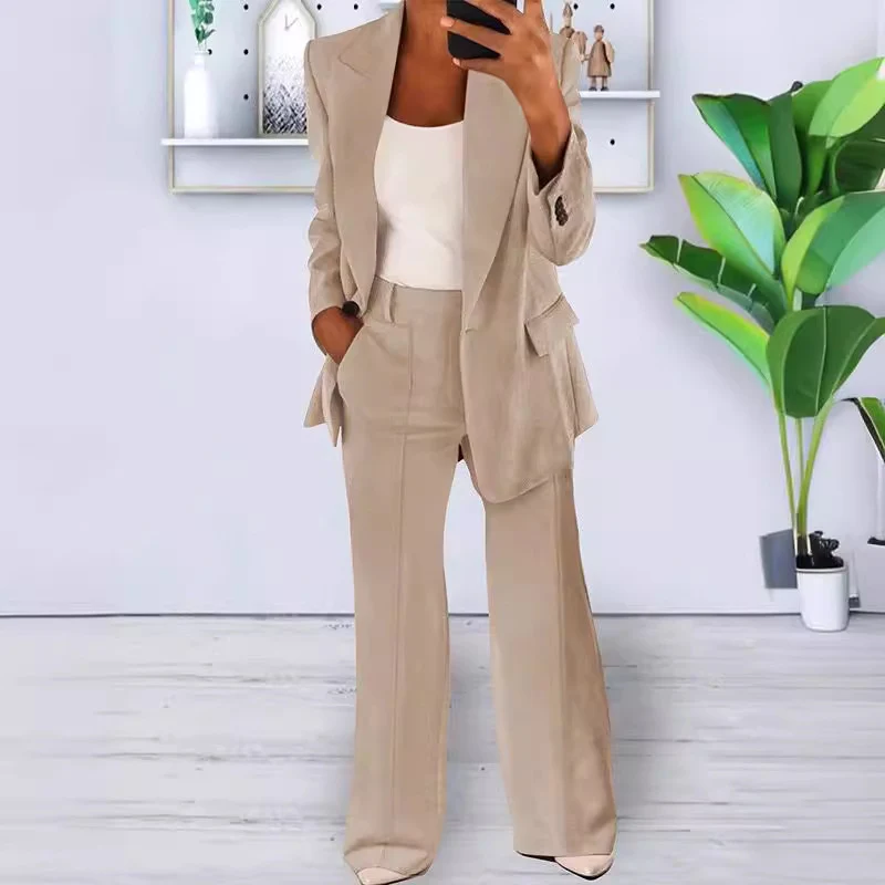 Ensemble tailleur femme blazer 1 bouton + pantalon