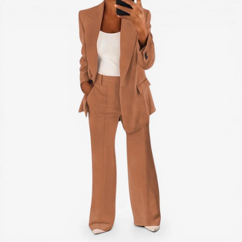 Ensemble tailleur femme blazer 1 bouton + pantalon
