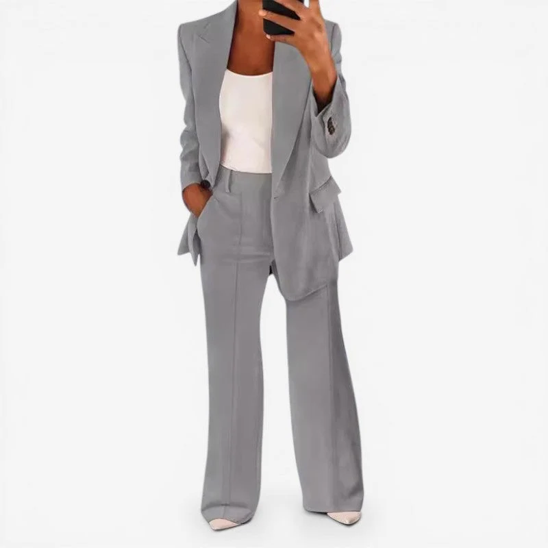 Ensemble tailleur femme blazer 1 bouton + pantalon