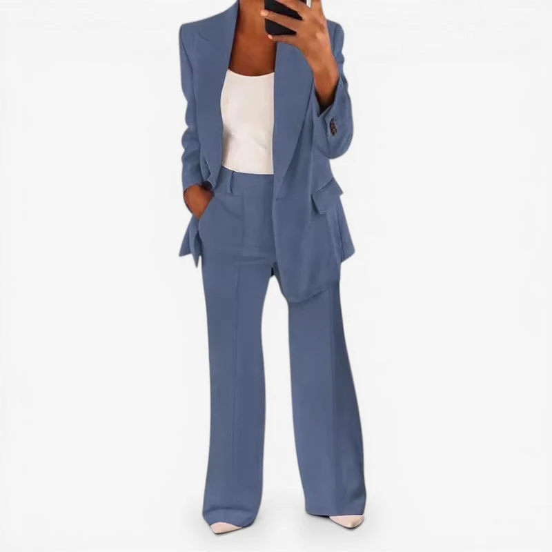 Ensemble tailleur femme blazer 1 bouton + pantalon