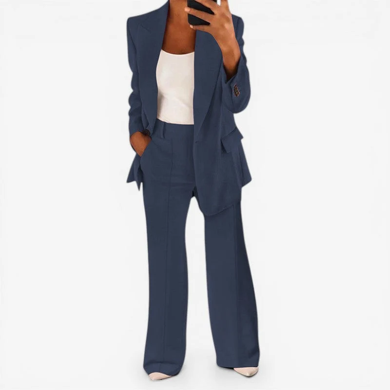 Ensemble tailleur femme blazer 1 bouton + pantalon