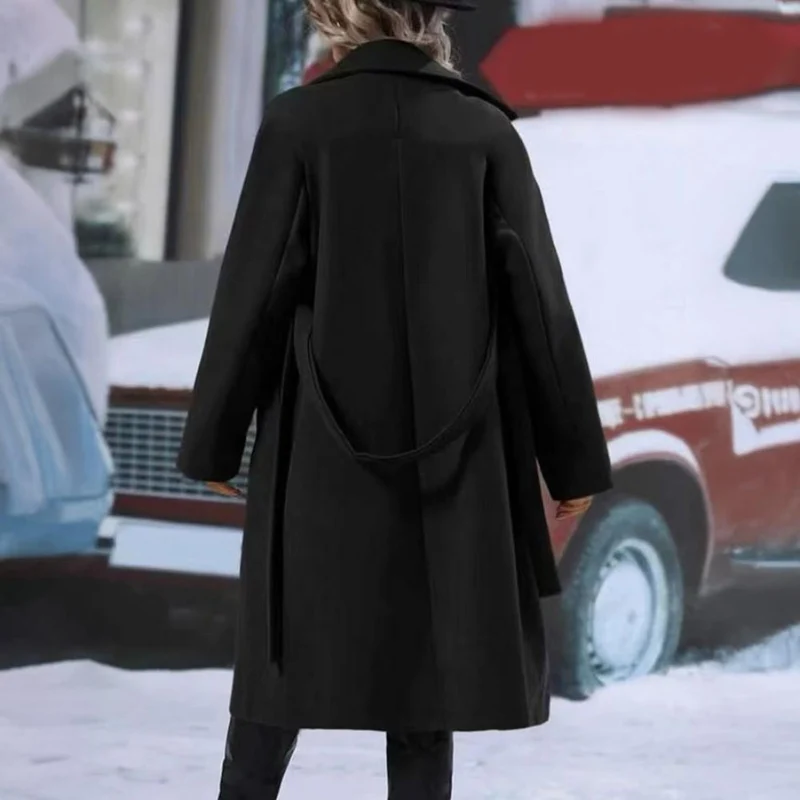 Manteau ceinturé femme manches longues