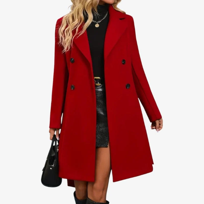 Manteau ceinturé femme manches longues