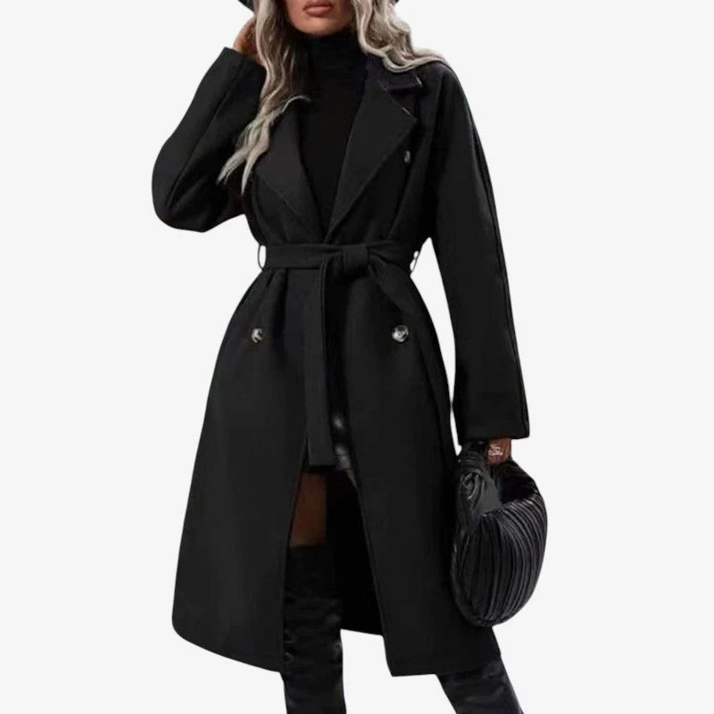 Manteau ceinturé femme manches longues