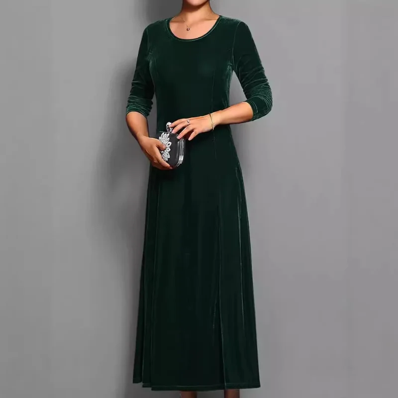 Robe femme manches longues col rond