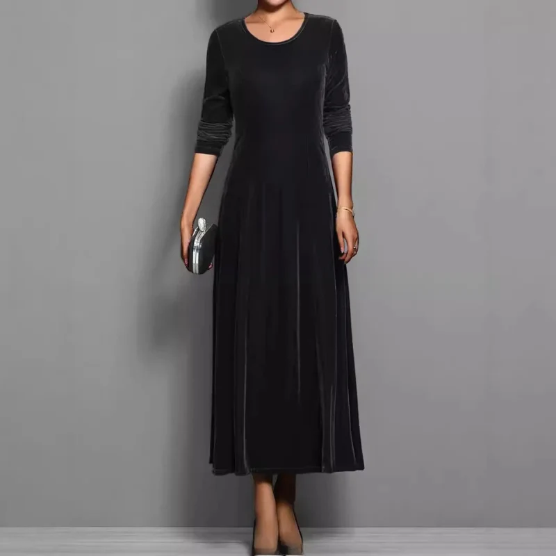 Robe femme manches longues col rond
