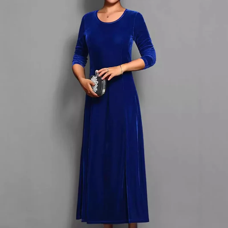 Robe femme manches longues col rond