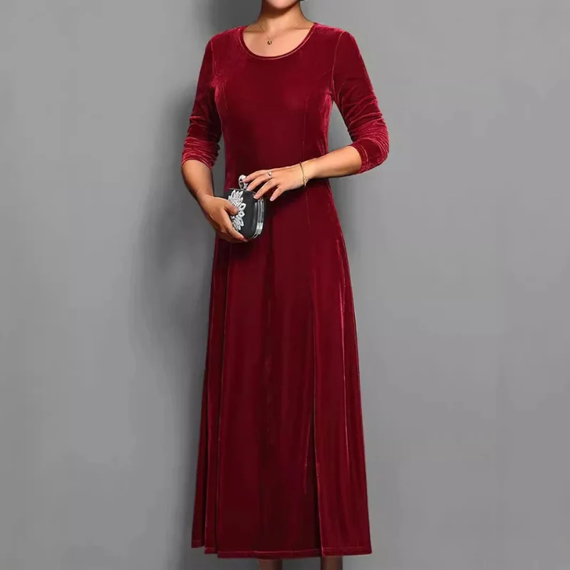 Robe femme manches longues col rond