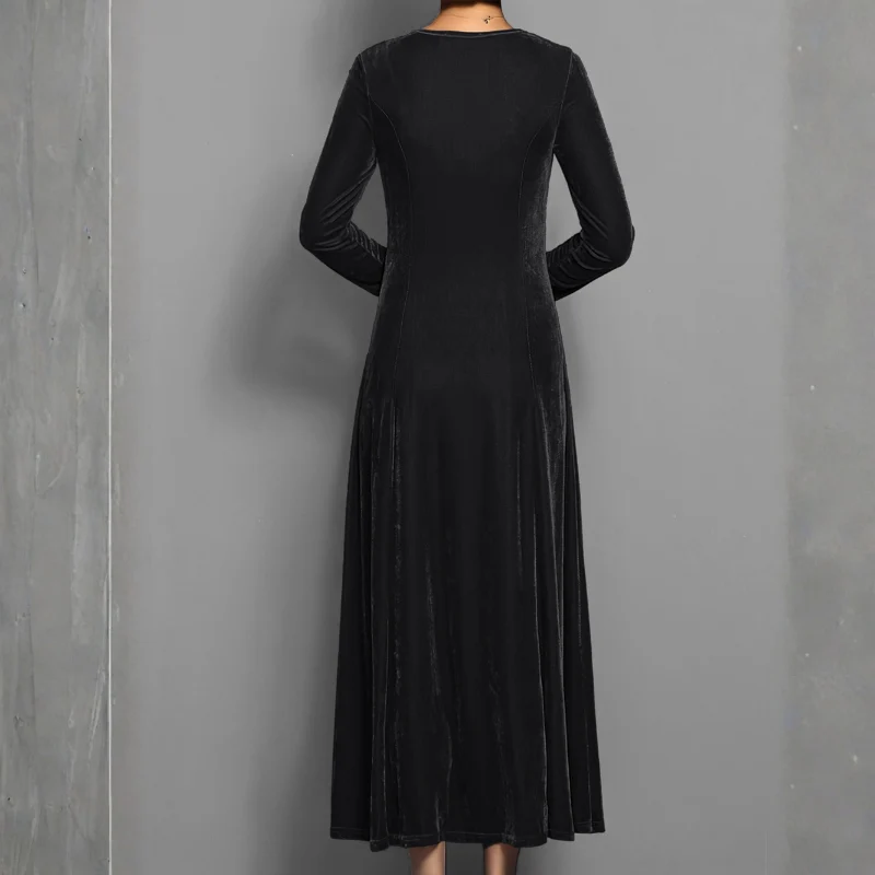 Robe femme manches longues col rond