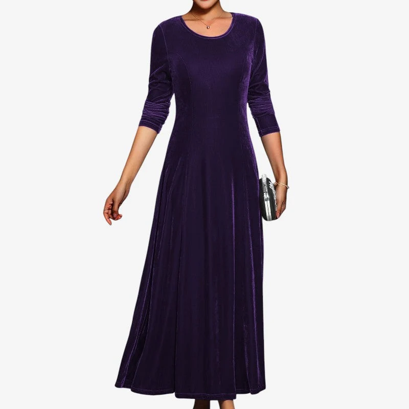 Robe femme manches longues col rond