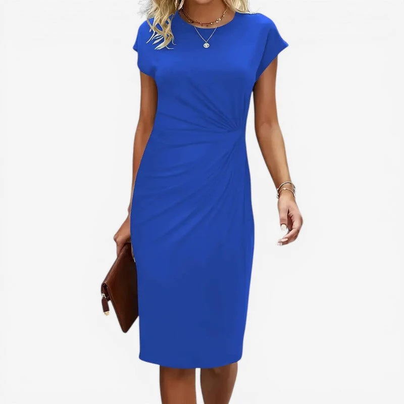 Robe midi femme à manches courtes