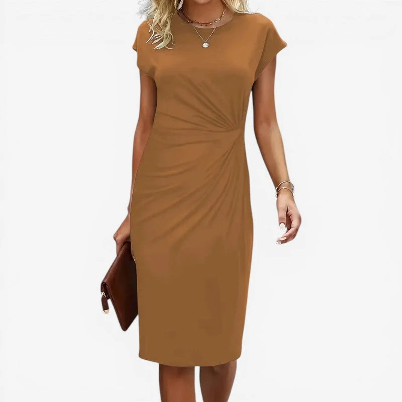 Robe midi femme à manches courtes
