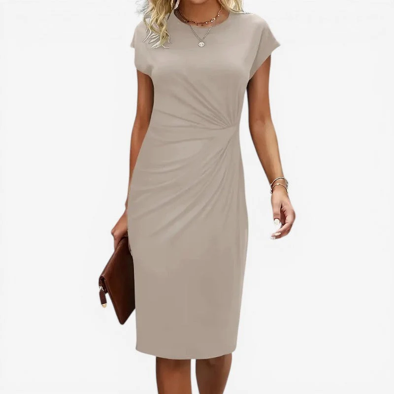 Robe midi femme à manches courtes