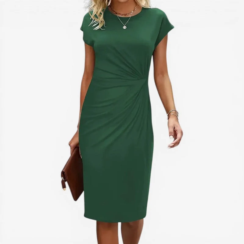 Robe midi femme à manches courtes