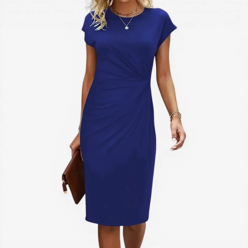 Robe midi femme à manches courtes