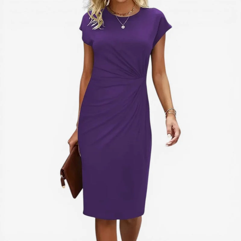 Robe midi femme à manches courtes