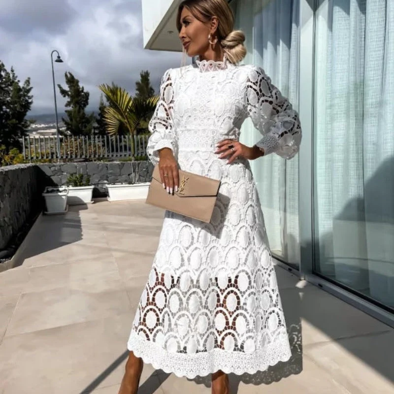Robe longue femme à manches longues