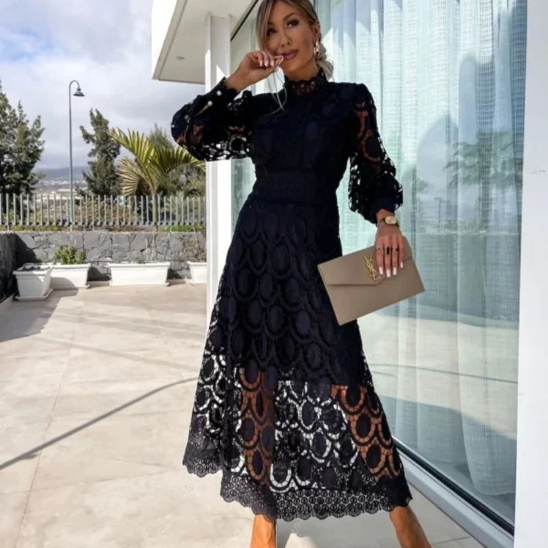 Robe longue femme à manches longues