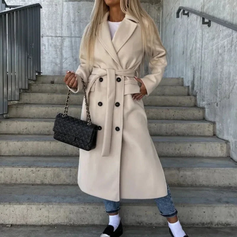 Trench manteau femme à manches longues