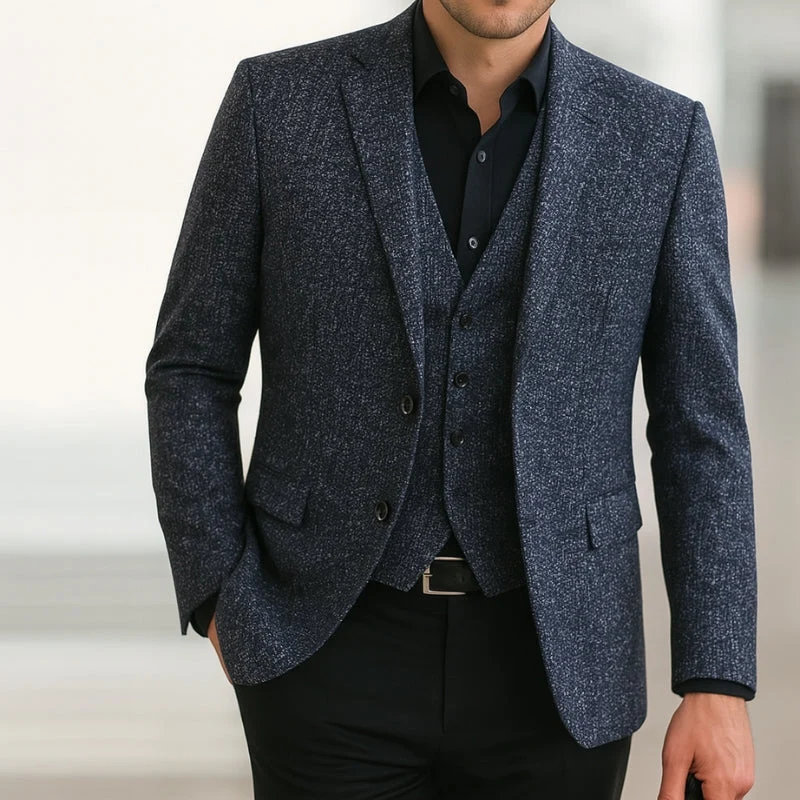 Blazer slim manches longues pour hommes