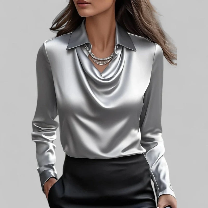 Blouse femme manches longues coupe slim