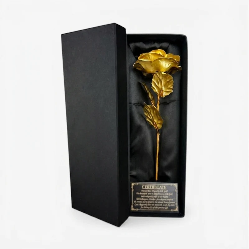 GoldenPetal – Rose véritable préservée plaquée or 24K
