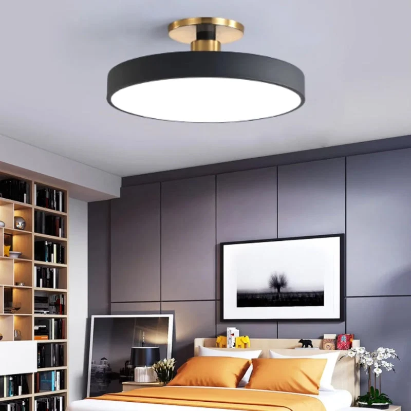 Plafonnier rond décoratif en métal