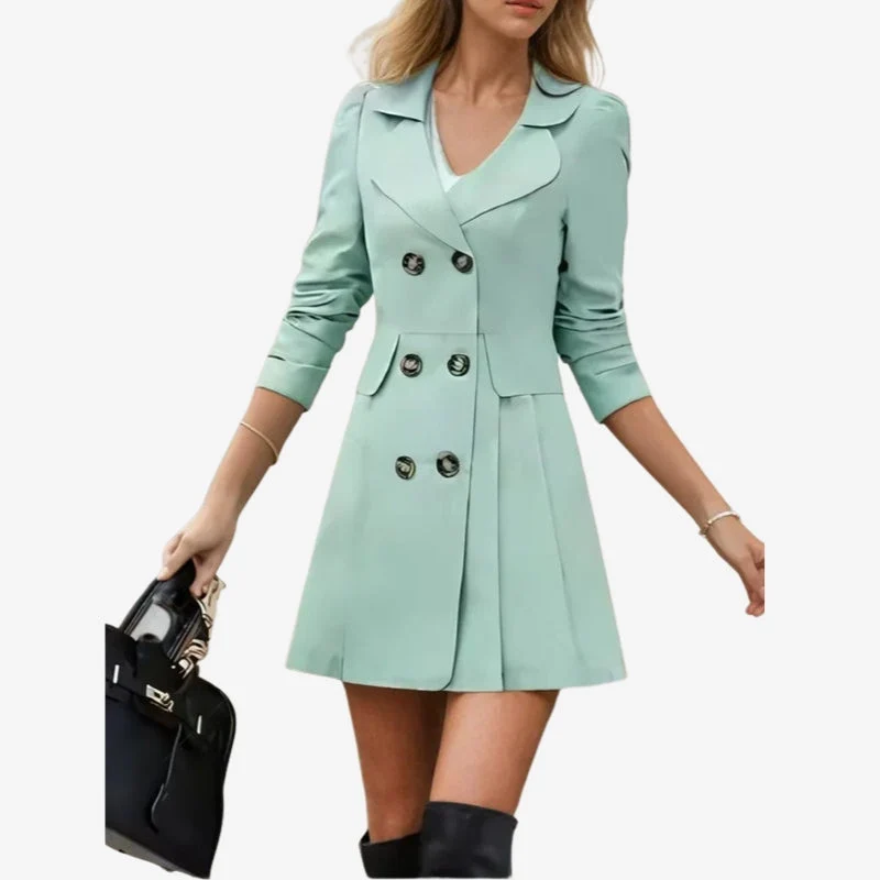 Trench-coat femme col à revers double boutonnage