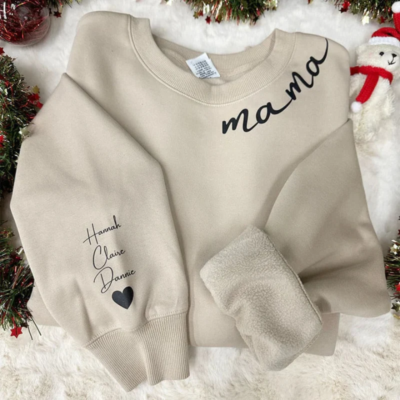 Cadeau Fête Des Mères | Sweat à capuche manches longues avec nom brodé