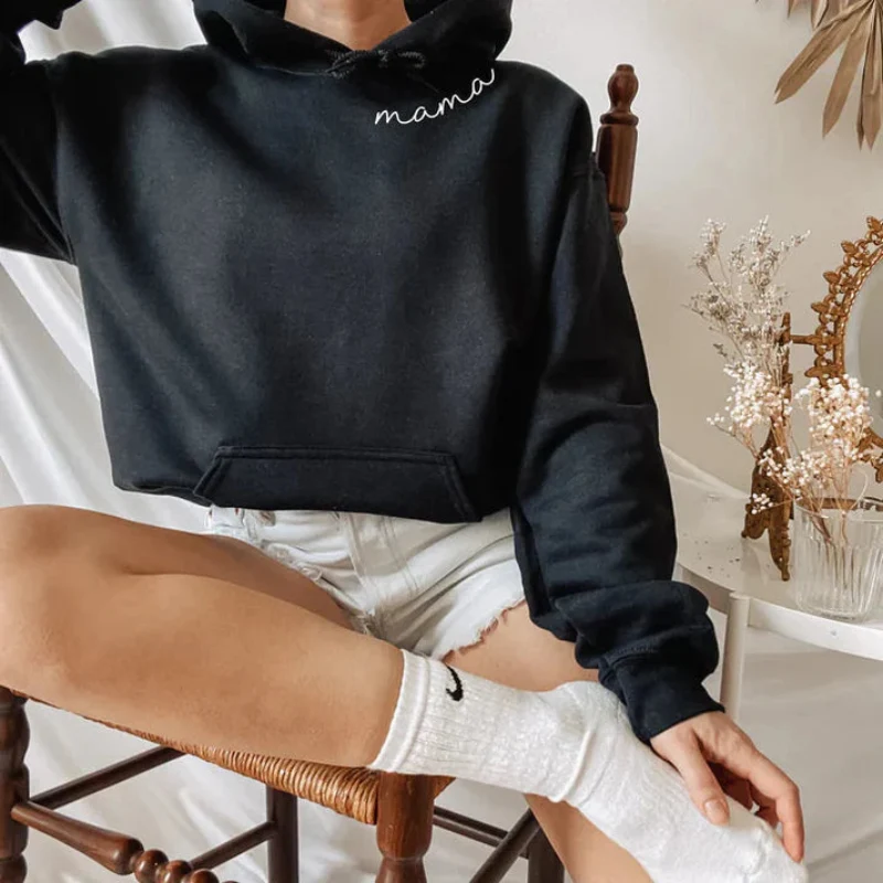 Cadeau Fête Des Mères | Sweat à capuche manches longues avec nom brodé