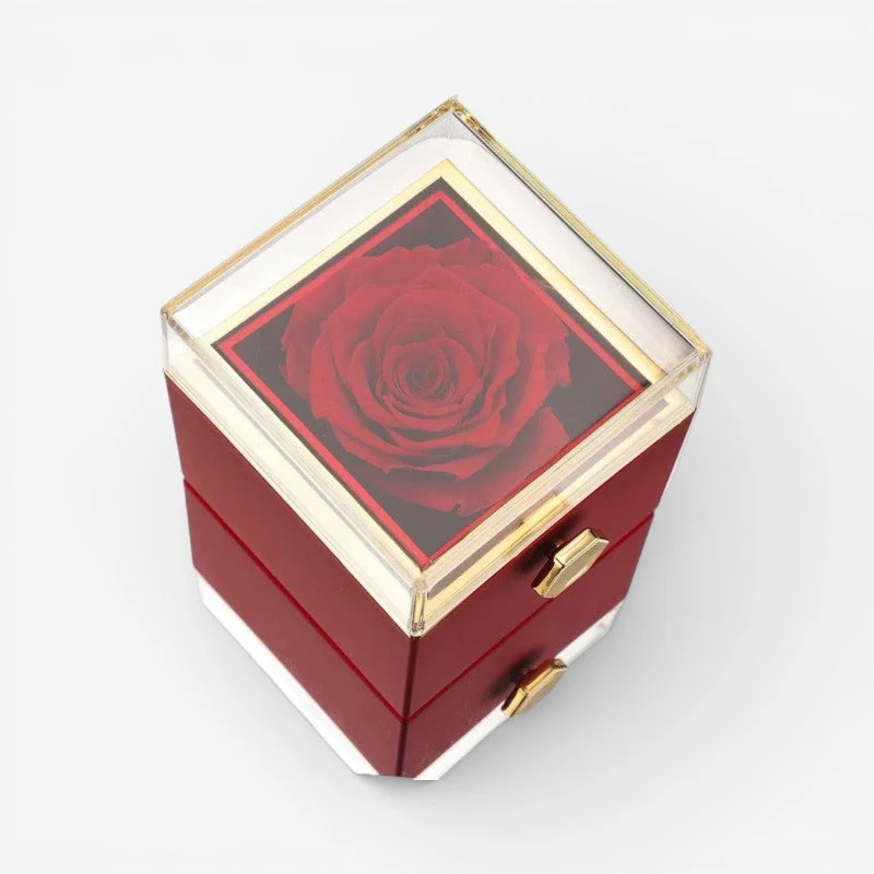 Cadeau Fête Des Mères | Boîte de roses avec collier pendentif en forme de cœur