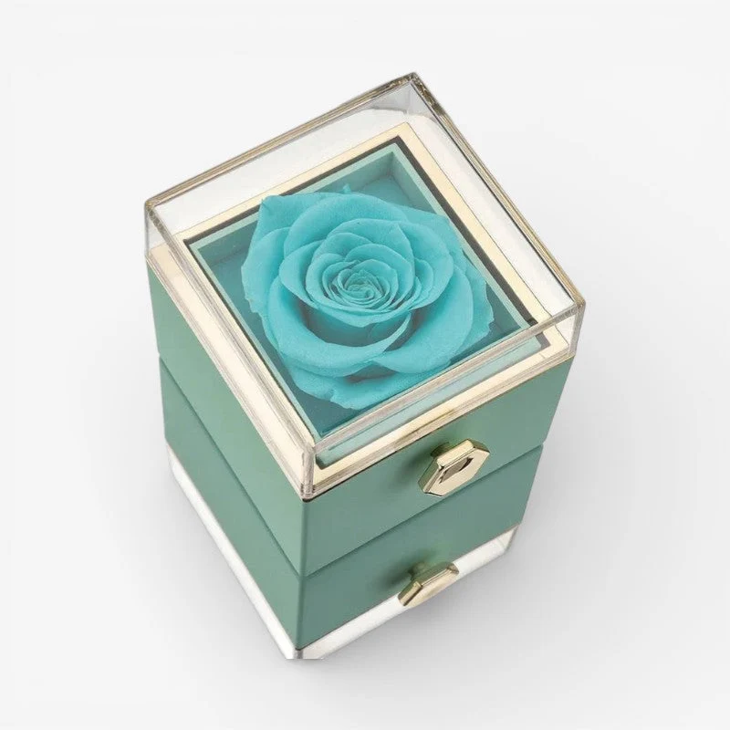 Cadeau Fête Des Mères | Boîte de roses avec collier pendentif en forme de cœur