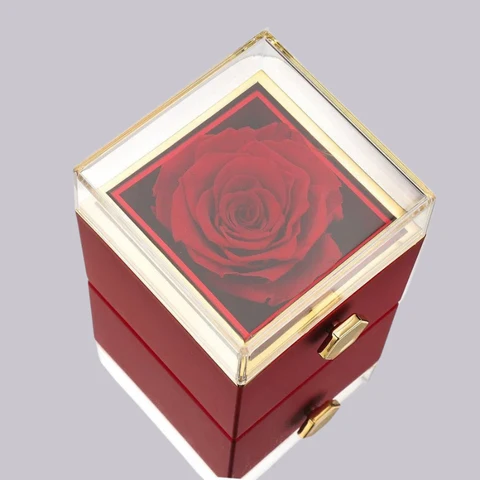 Cadeau Fête Des Mères | Boîte de roses avec collier pendentif en forme de cœur