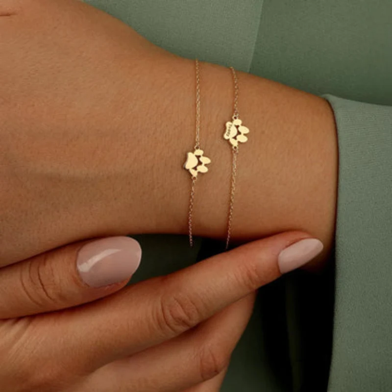 Cadeau Fête Des Mères | Bracelet pendentif patte avec design ajustable