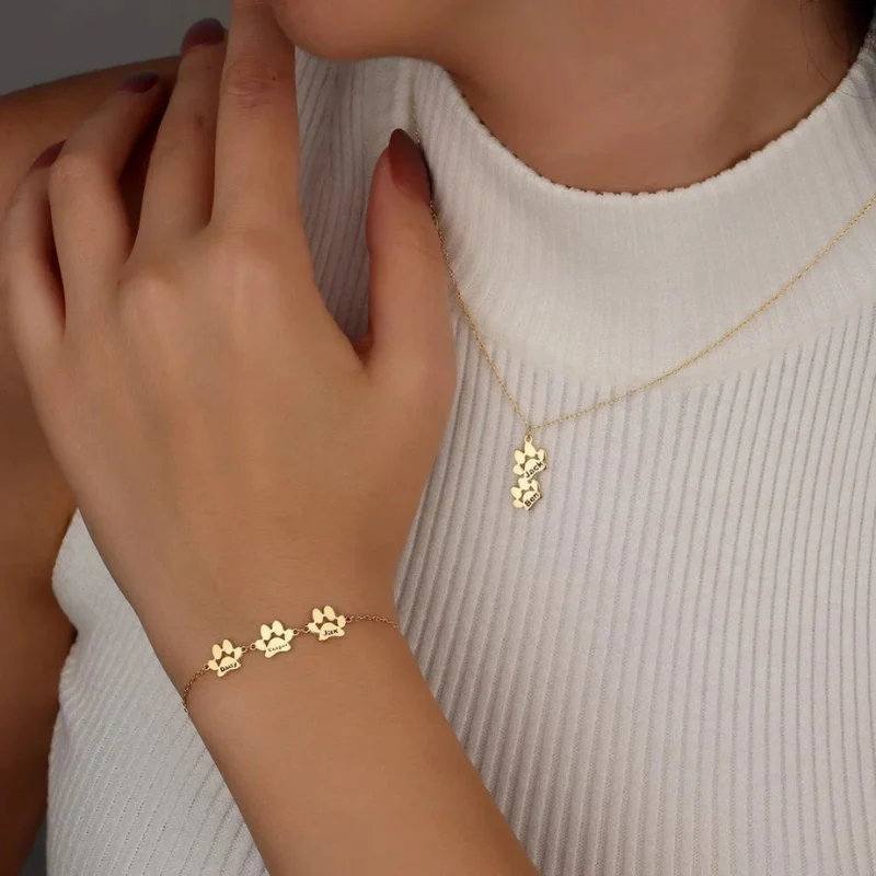 Cadeau Fête Des Mères | Bracelet pendentif patte avec design ajustable