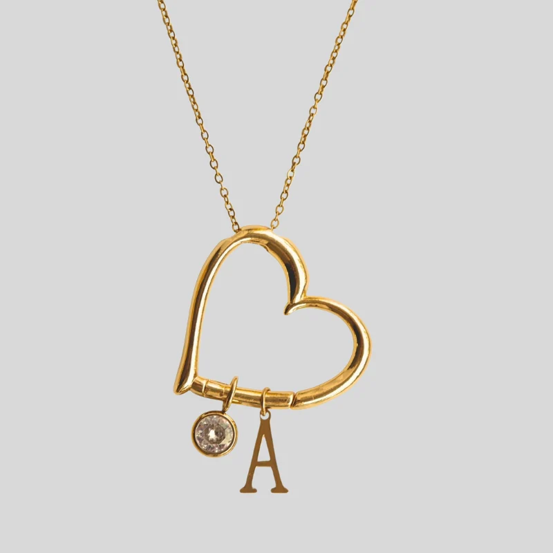 Cadeau Fête Des Mères | Collier pendentif cœur avec lettre
