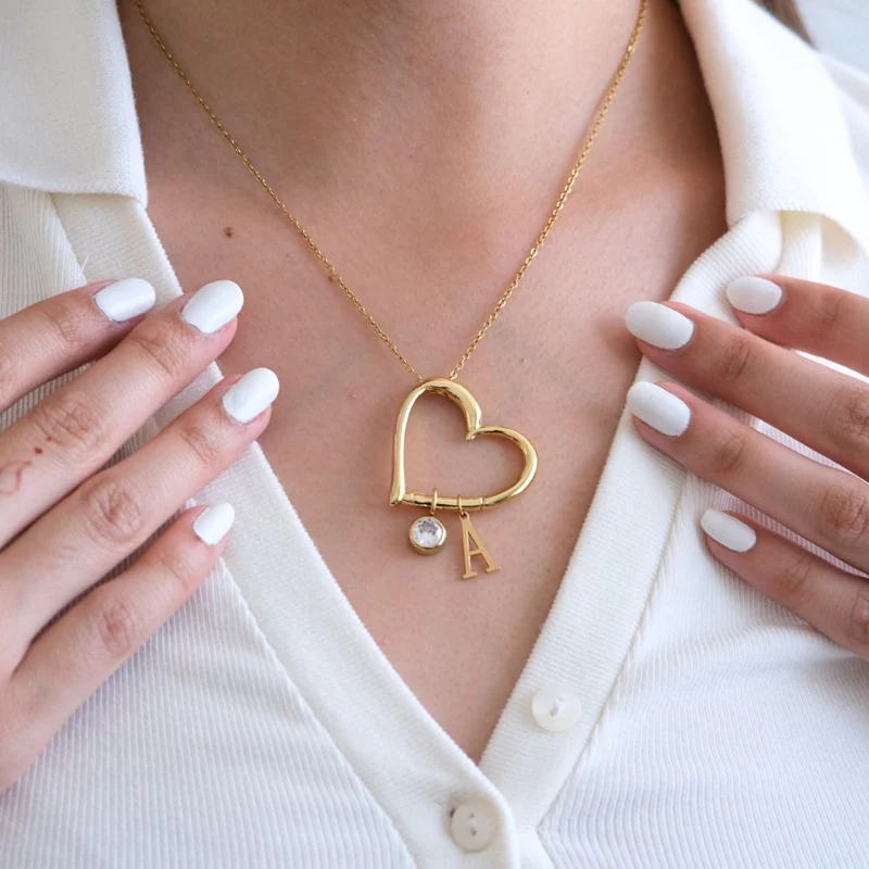 Cadeau Fête Des Mères | Collier pendentif cœur avec lettre