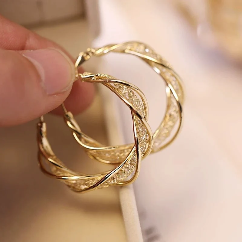 Cadeau Fête Des Mères | Boucles d’oreilles créoles torsadées