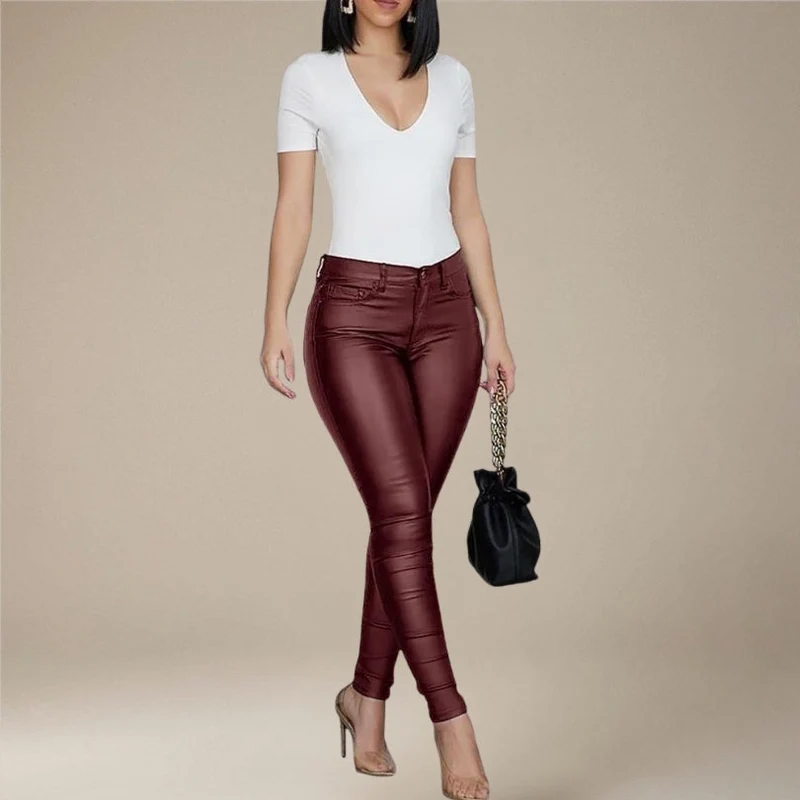 Pantalon Greta taille haute à boutons et poches