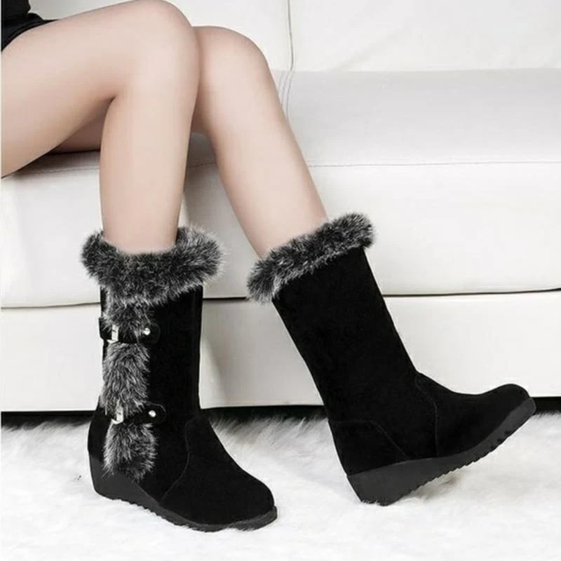 Freya – Bottes mi-mollet à bout rond et bride latérale